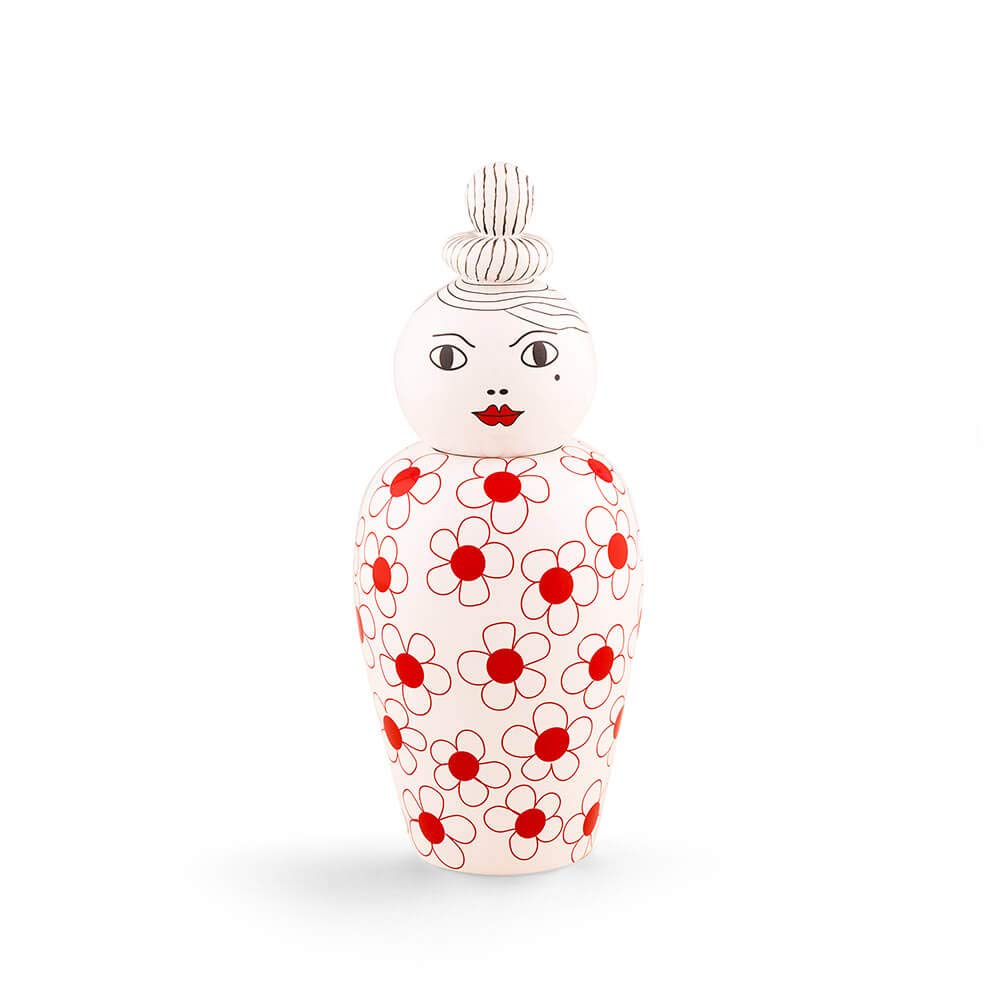 Seletti Canopie Pepa Vase en Porcelaine Orange de Haute Facture