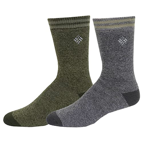 Men's Columbia Medium-Weight Fleece-Lined Thermal Crew Socks (GREEN)2