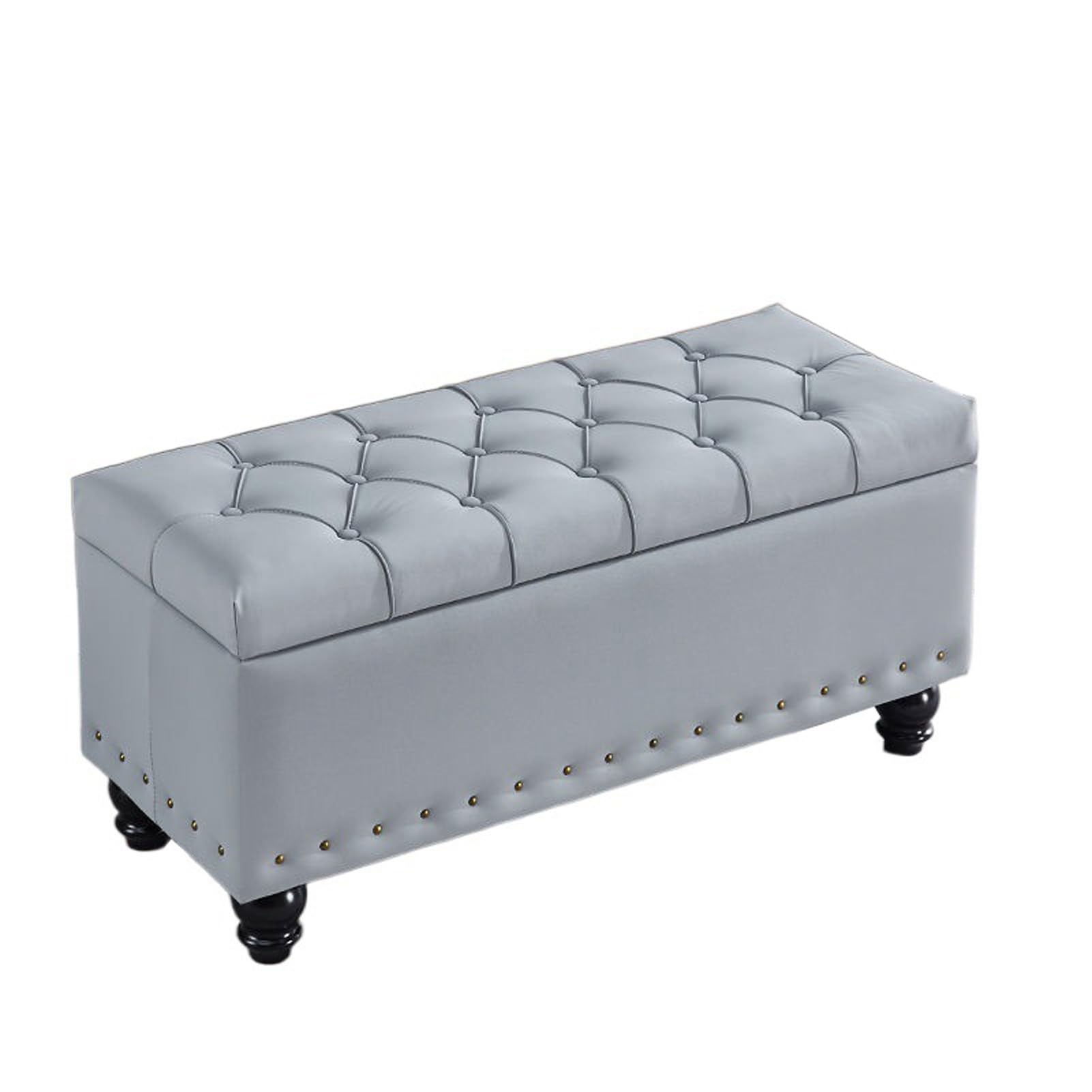 Banc bout de lit pour salon et chambre avec coffre intégré