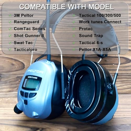Defean Silicone Gel Earpads para 3M WorkTunes y Peltor Sport, aislamiento acústico de espuma de alta densidad miniatura 3