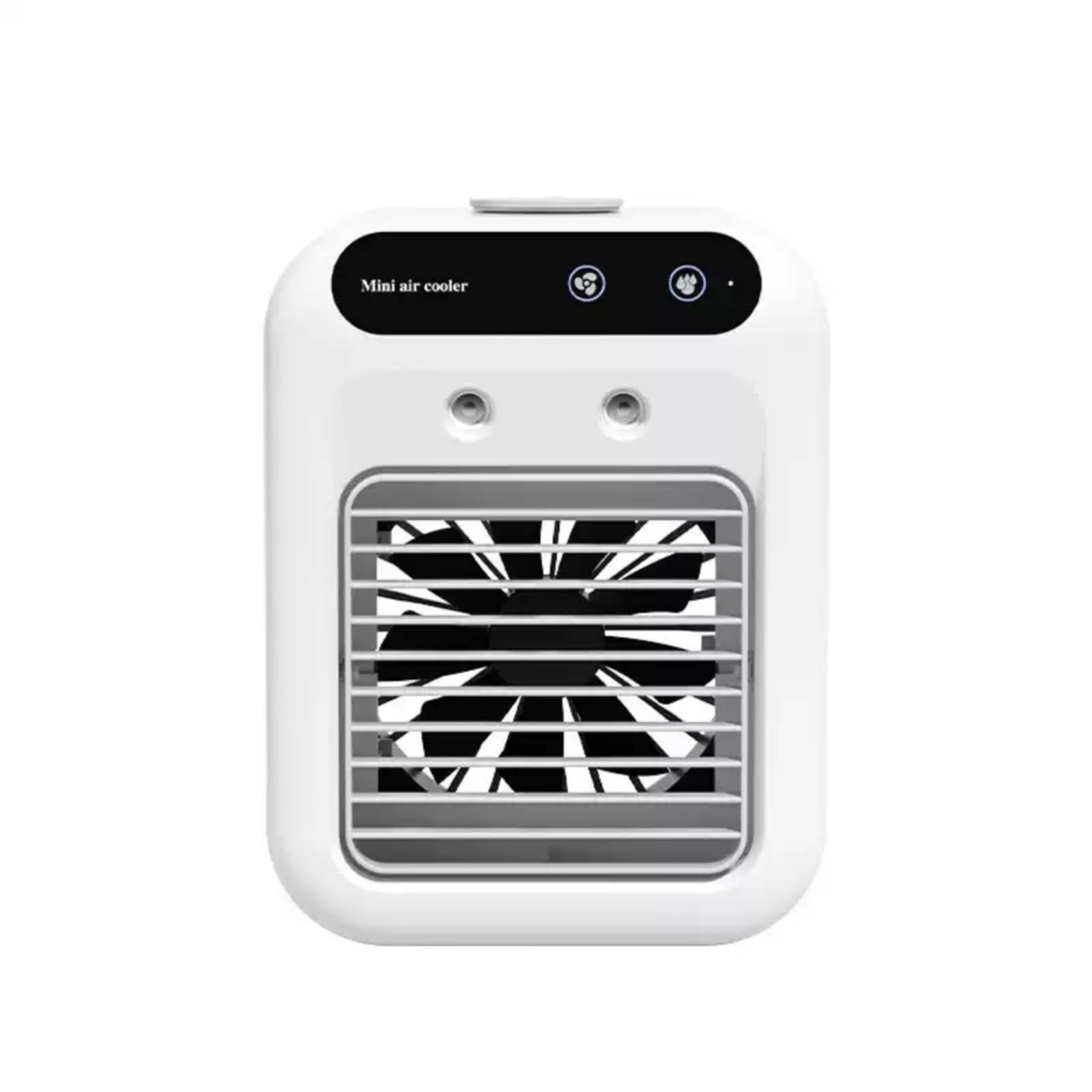 Desktop Air Cooler Natural Wind Evaporative Cooler Quiet Humidifying Fan for Desk, Office, Bedside, White-image-43