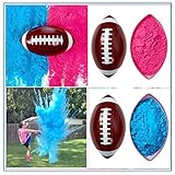 Gender Reveal Football Closes Firmly and Non Transparent With Both Pink and Blue Powder. Hugh Colorful Powder Puff For the Best Gender Reveal Party Surprise