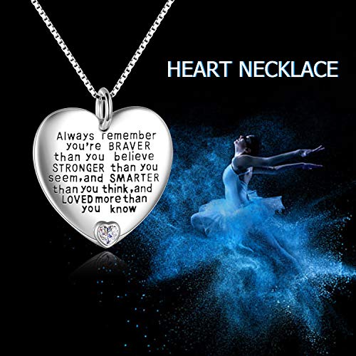 YFN Sterling Silver Always Remember You are Braver Than You Believe Jewelry Pendant Necklace Inspirational Gifts2