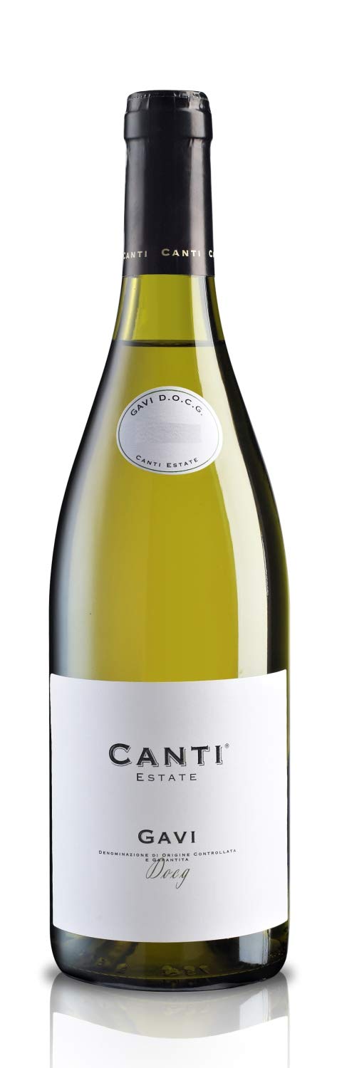 Canti - Gavi D.O.C.G. italienischer trockener Weißwein 12,5%, Cortese-Trauben aus Piemont, blumiges und zitrusartiges Aroma mit frischem, mineralischem Geschmack, 1x750 ml