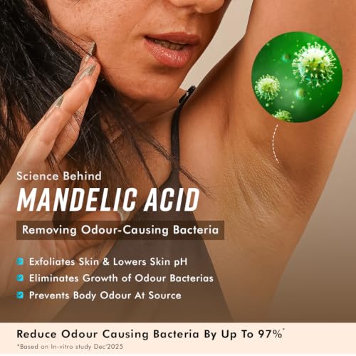 Image of mCaffeine Smooth & Odour-Free Body Duo | 7% Exfoliating Body Wash | Reduces Body Acne & Ingrown Hair | 3-in-1 Perfume Body Wash - Odour Control | Long Lasting Aqua Fresh Fragrance | 2% Salicylic Acid