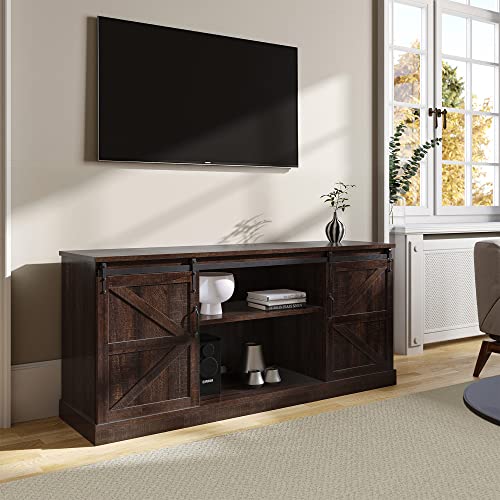 BELLEZE Modern 58 Inch Farmhouse TV Stand & Media Entertainment Center