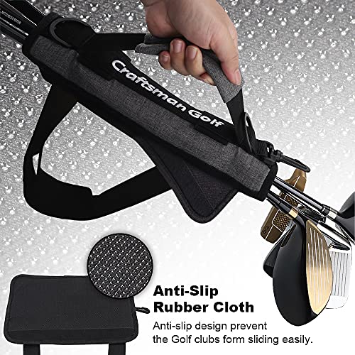Craftsman Golf Portable Mini Carry Bag Shoulder Sleeve Bag Ideal for Golf Course (Gray (Update))