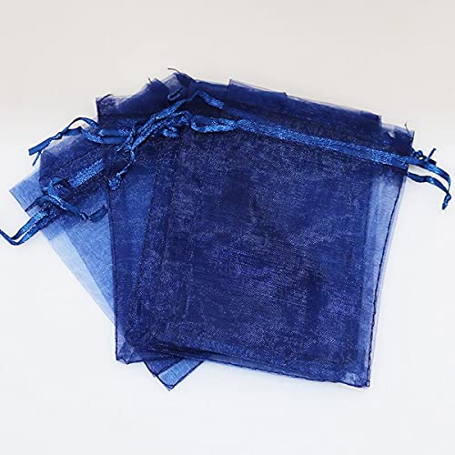 Jwsqmc 4X6 Inch Organza Gift Bags With Drawstring For Jewelry,Candy,Set Of 50 Navy Blue Sachet,Sheer Fabric Mesh Goody Pouches For Baby Shower,Birthday,Party Favors,Wedding,Bridal Shower,Mothers Day #TOP3