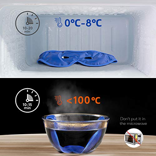 Umisleep Augenmaske Kühlend & Wärmend Kompresse, Kühlmaske Gel Augen Kühlpads Kühlpack Kühlakku für Migräne, Augenringe, Kopfschmerzen,trockene augen,Geschwollene,Wiederverwendbare Schlafmaske Kühlend - Image 4