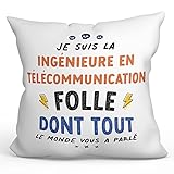 🎯 CADEAU IDÉAL : Vous cherchez un cadeau d'anniversaire ? Pour Saint Valentin? Pour Noël? Quel que soit le moment, le coussin sera un cadeau approprié car non seulement il est beau mais il sera présent dans le quotidien de votre INGÉNIEURE EN TÉLÉCOMMUNICATION préférée, leur rappelant combien vous l'appréciez.