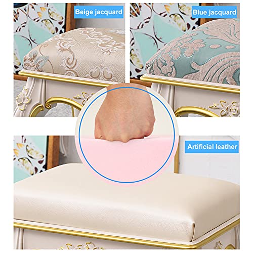 Taburete de tocador fácil montaje para dormitorio o sala de estar clásica 6
