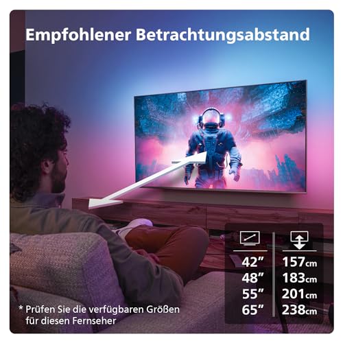 Philips Ambilight 65OLED809 4K OLED Smart TV - 65-Zoll Display mit P5 AI Perfect Picture, Ultra HD Google TV, Dolby Vision und Dolby Atmos Sound - Funktioniert mit Alexa und Google Sprachassistent – Bild 4