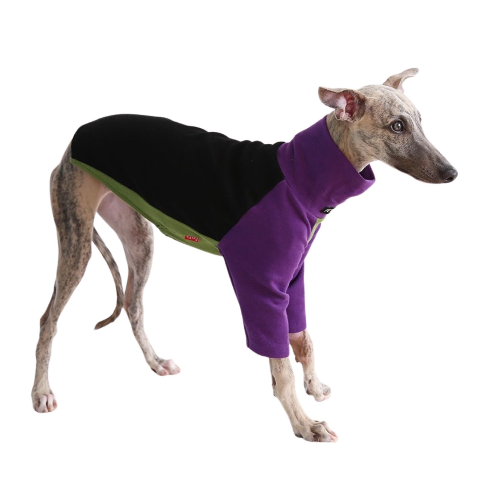 Italian Greyhound Whippet T-Shirt Jumper,Dog Tri-Color Sweatshirt Sighthounds Autumn Winter Spring Coat Skinny Dog Pullover Pajamas_L(Purple Black)