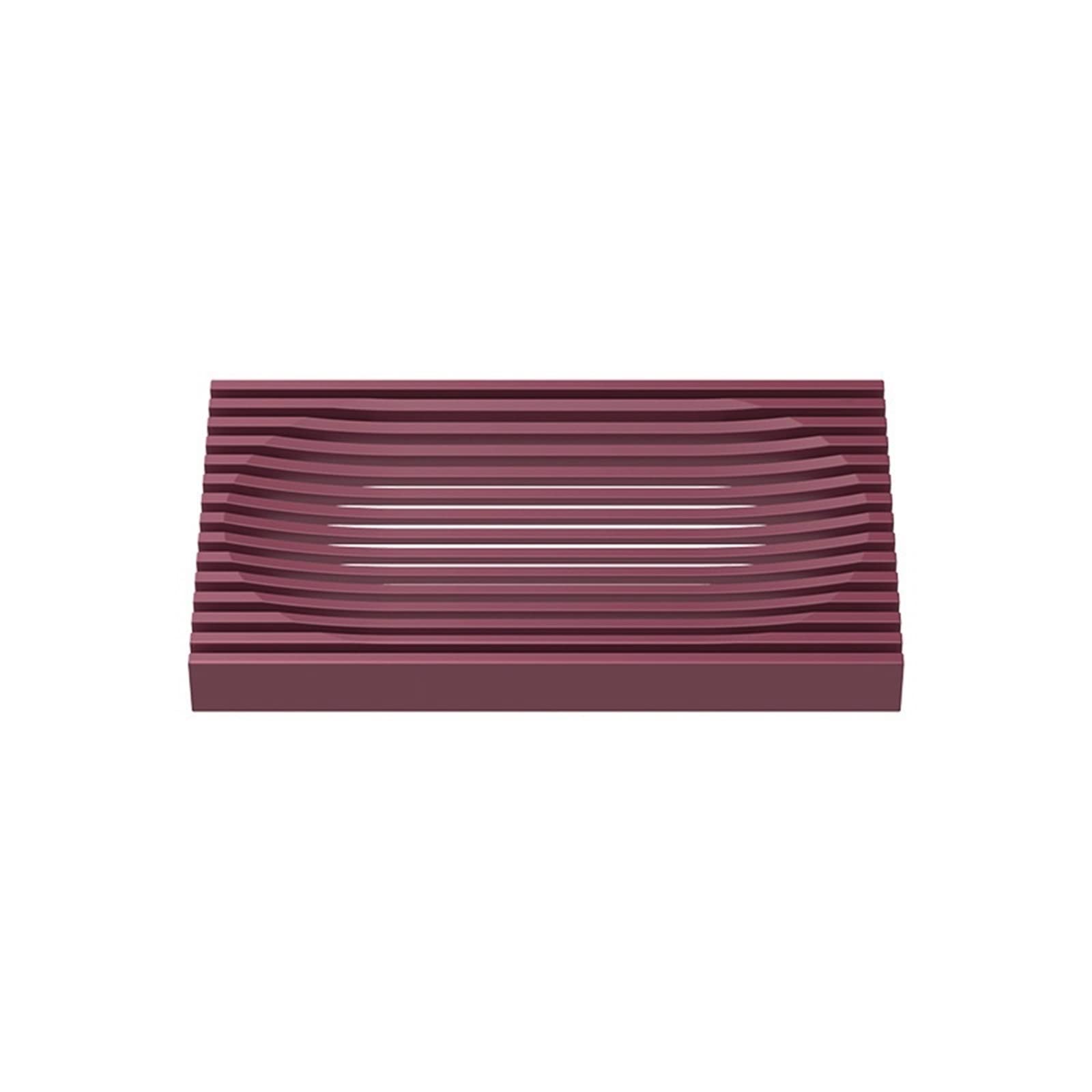 Soap dish, Soft Glue Soap Dish Drain Holder Bathroom Household Placement Type Punch-free(Red)