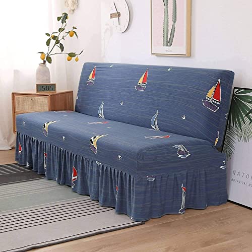avec Jupe Housse pour Canapé Clic Clac Housse De Canapé 3/2/1 Place Couverture De Canape Lit sans Bras Extensible Grise Housse De Clic Clac sans Bras Sofa Protector sans Accoudoirs