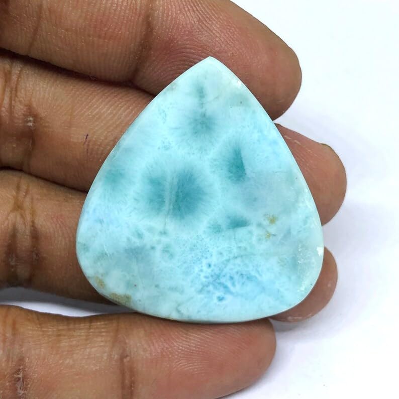 Larimar cabochon poire sans défaut pour réussir vos bijoux DIY