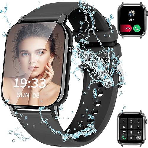 Thumbnail - Tisoutec Smartwatch Damen Herren,Fitnessuhr Tracker mit Telefonfunktion 1.85" Touchscreen,Uhren Fitness Tracker IP67 Was...