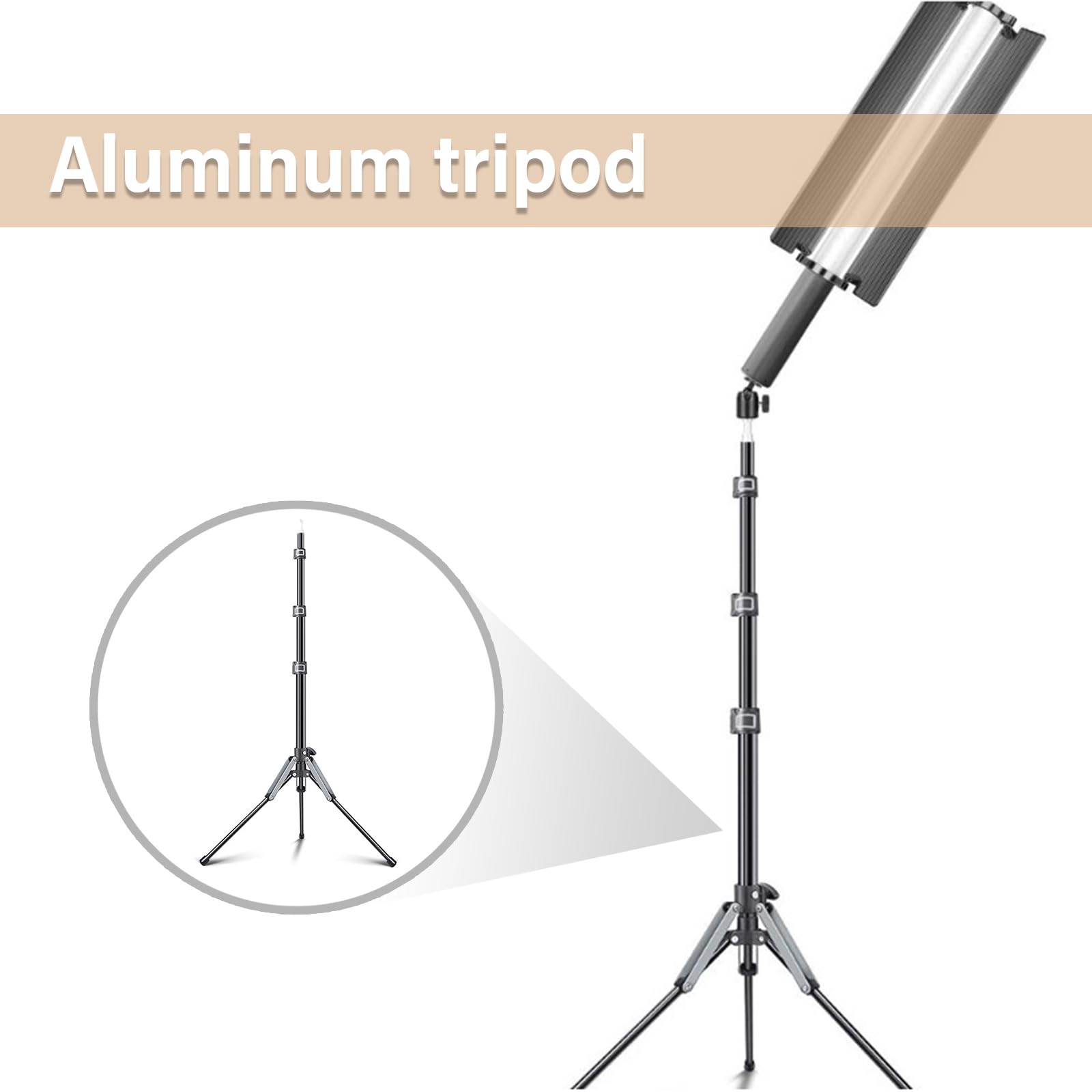 Treppiede in alluminio per fotocamera per scattare immagini stabili, altezza regolabile e supporto per gambe pieghevole, accessorio fotografico professionale