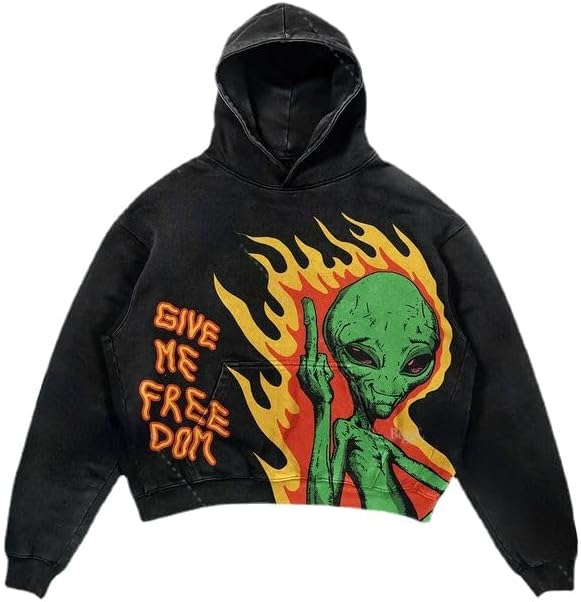 Obenie Halloween Y2K Hoodie Gothic Casual Alphabet Blast Print Pattern Skull Fashion Hoodie Men Harajuku Men Clothing - Image 6