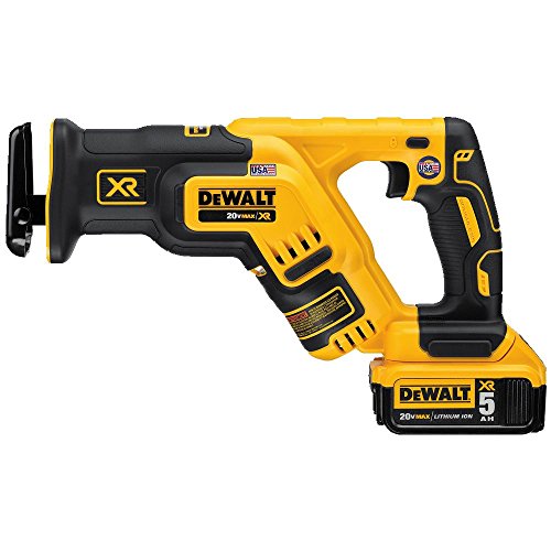 DEWALT 20V MAX XR Compact Reciprocating Saw, 5.0-Amp Hour (DCS367P1)