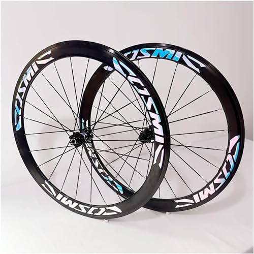 Set di ruote per bici da corsa: set di ruote 700C con freni a disco, ruote a sgancio rapido, mozzo a sgancio rapido, file aperto anteriore da 100 mm, file aperto posteriore da 130 mm. Altezza 50 mm, ruota anteriore 1050 g, ruota posteriore 1180 g.
