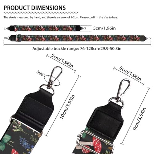 Image of Coldinair Mushroom Snail Wide Shoulder Strap Adjustable Replacement Belt Guitar Crossbody Bag Straps Handbag Strap Canvas Straps Luggage Strap