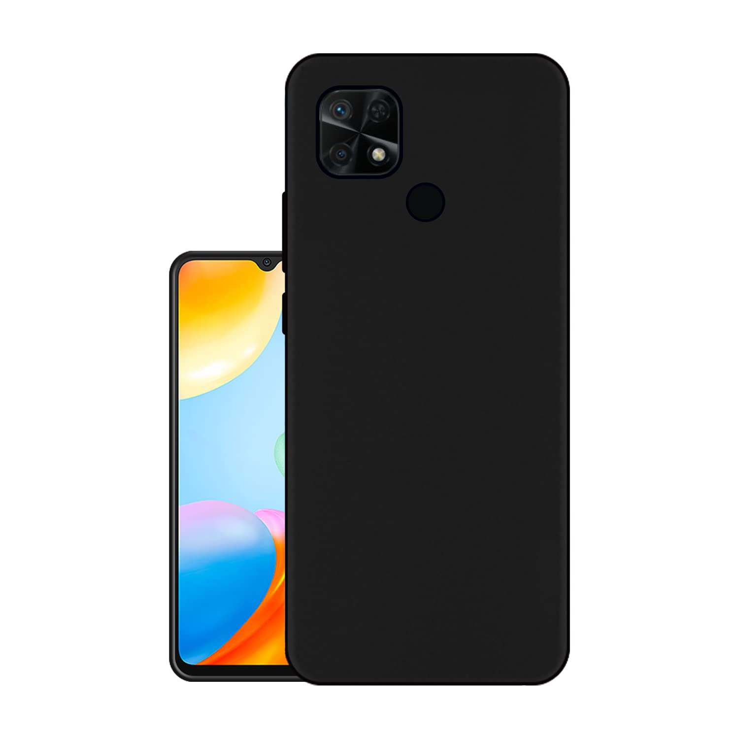 HELLO ZONE Exclusive Matte Finish Soft Back Case Cover for Xiaomi Mi Redmi 10/10C/10 Power - Black