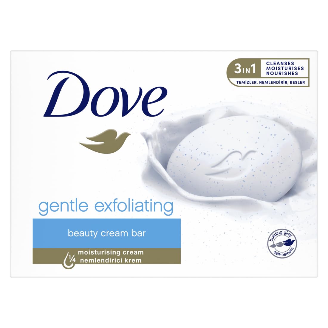 Dove Beauty Cream Bar Katı Güzellik Sabunu Gentle Exfoliating Nemlendirici Etkili, 90 g
