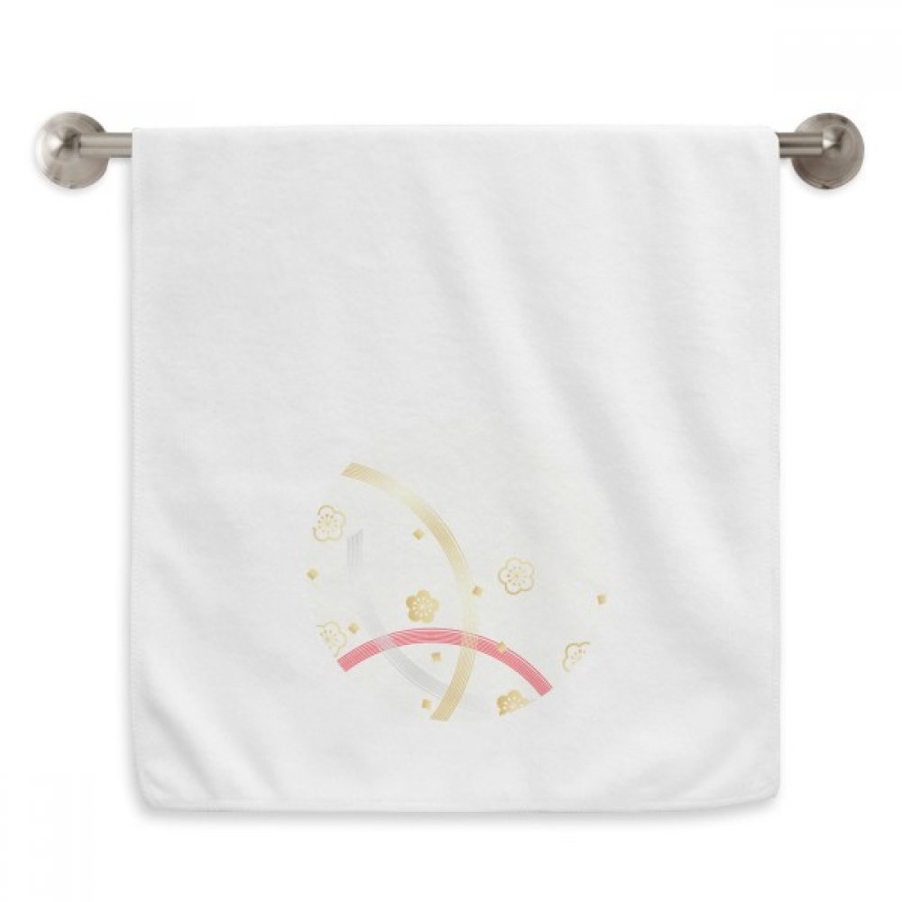Serviettes débarbouillettes Sakura Géométrie fleurs blanches 13x29