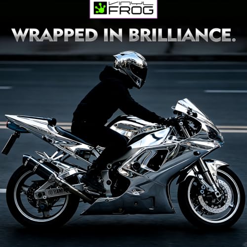 Image of VINYL FROG Car Wrap Vinyl 30x305cm Chrome Mirror Silver Self Adhesive Film DIY Decals Roll Air Release Technology