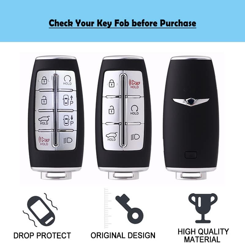 Miniatura 2 de K LAKEY Hyundai Genesis - Funda para llavero compatible con Hyundai Genesis G70 GV70 G80 GV80 G90 GV90 GV90 de silicona TPU funda protectora con