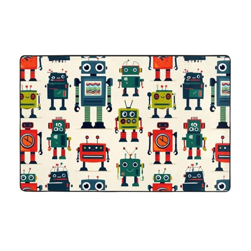 Tapis doux absorbant robot dessin animé avec envers antidérapant - 2