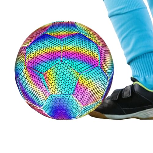 Generico Balón de fútbol iluminado: capa de revestimiento luminiscente, bola deportiva reflectante del peso oficial, carcasa exterior sintética resistente, cámara de aire de retención de aire de