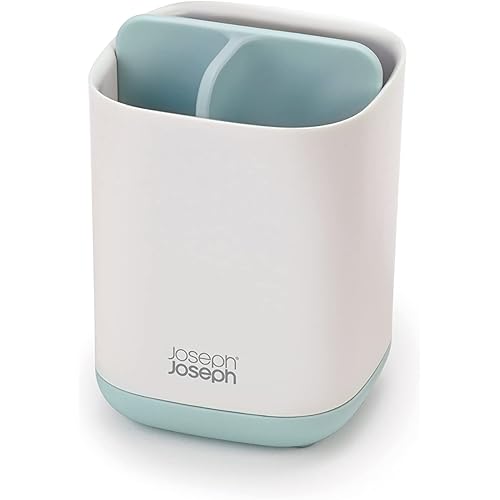 Joseph Joseph 70500 EasyStore Toothbrush Holder Bathroom Storage Organizer Caddy, Small, Blue