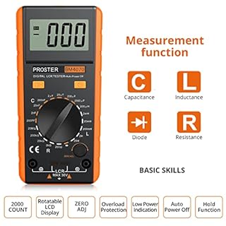 Proster LCR Meter LCD Tester Capacità Induttanza Resistenza Misuratore di Autoscarica con Display di Sovraoscillazione - Arancione