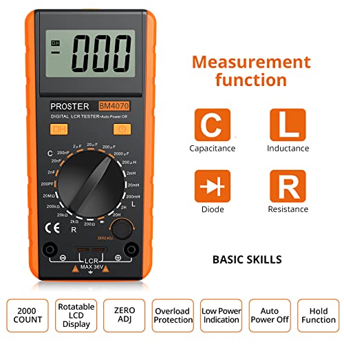 Proster PST077 Lcr Meter - Capacitance Resistance Inductance Digital Lcr Multimeter thumb #1