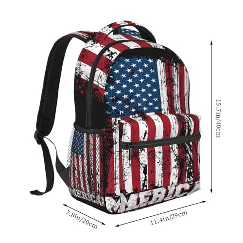 Independence Day American Flag Patriotic Backpack Casual Laptop Backpack Double Shoulder Bag Lightweight Backpack For Women Men Travel2