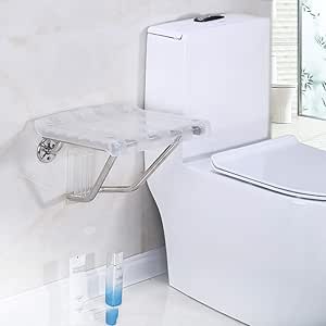 Amazon.com: Elderly Bath Stool, Plastic Shower Chair Wall Mount ...