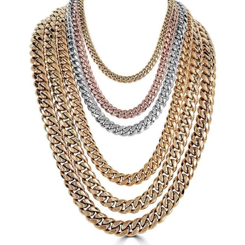 Collier maillon cubain homme en acier inoxydable qui ne noircit jamais
