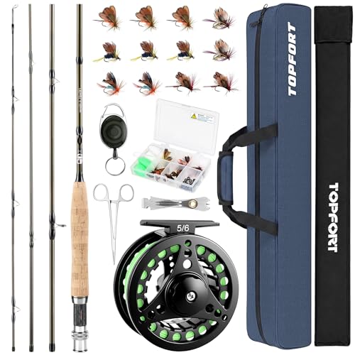TOPFORT Fly Fishing Rod and Reel Combo