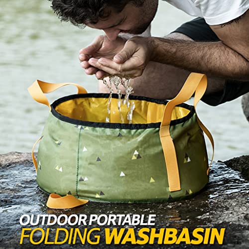 Seau pliable portable de 10 L – Lavabo de camping avec poignée, idéal pour le lavage de voiture et les activités de plein air