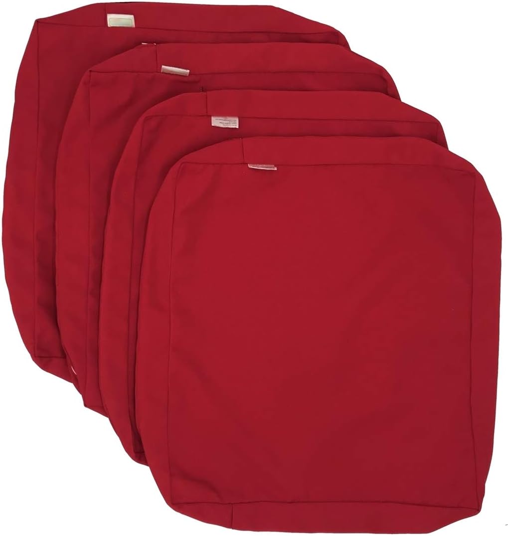 CozyLounge Lava Red Outdoor Water Repellent Patio Chair Cushion Seat Pillow COVERS ONLY (25"x25"x5" (4 Covers))