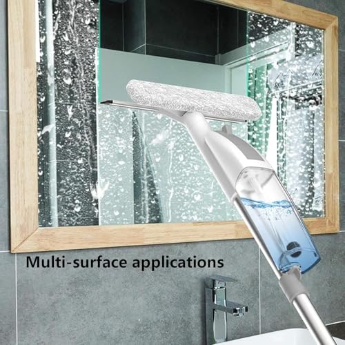 Image of Rubber Cleaner Window Screen Squeegee with Spray Professional Window Squeegee Cleaner, Spray Type Window Cleaner, PP Aluminum Rod, Floating Mechanism Wiping Head, Glass Cleaning Tools