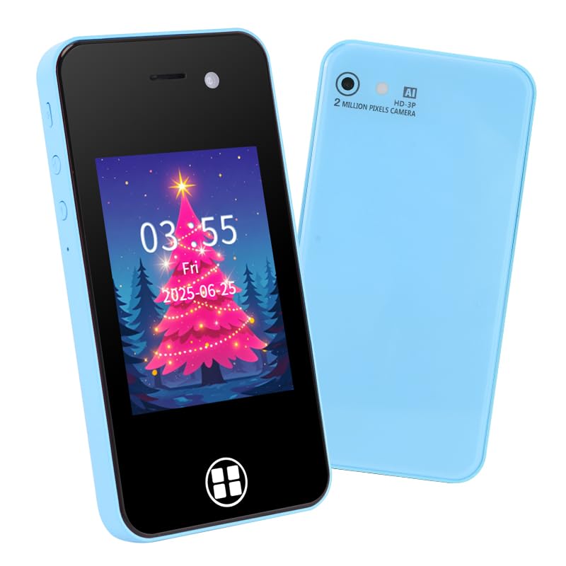 Kids Smart Phone, Christmas Birthday Gifts for Boys Girls Toddler Cell Phone Toys with Dual Camera Music Player Mini Educational Learning Games Fake Phone for 4-8 Year Old with 16G SD Card (Blue)