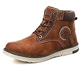  Gaatpot Hombre Botas de Nieve Cálidas y Cómodas Zapatos de Invierno Fur Forro Aire Libre Zapatillas de Deporte Botas de Nieve Senderismo Marrón 41EU