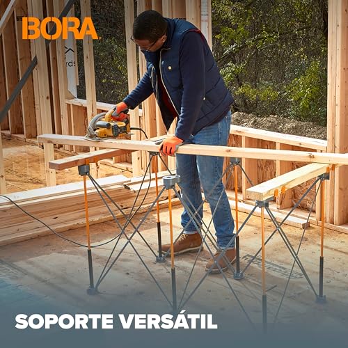 Miniatura 8 de Bora Soporte De Trabajo Centipede De 2 X 4 Pies Y Mesa Portátil Soporte De Sawhorse Con Patas De Acero Plegables, Plegables, Ck6s
