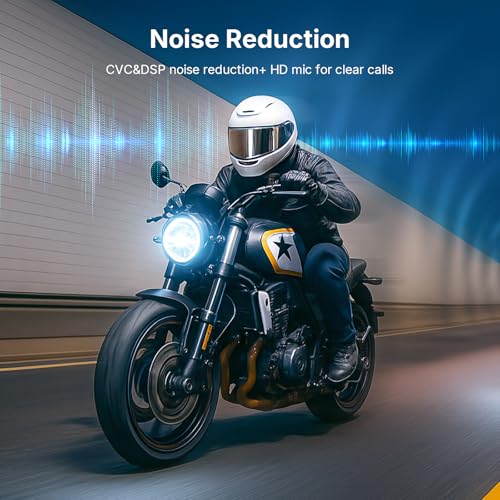 Image of Fodsports T1 Motorcycle Bluetooth Intercom V5.4 with Music Share, One-Click Switching for 3 Functional Modes, 2-Way Helmet Communication Systems, FM /5 Stickers /Noise Cancellation /Stereo Music, 2 Pack