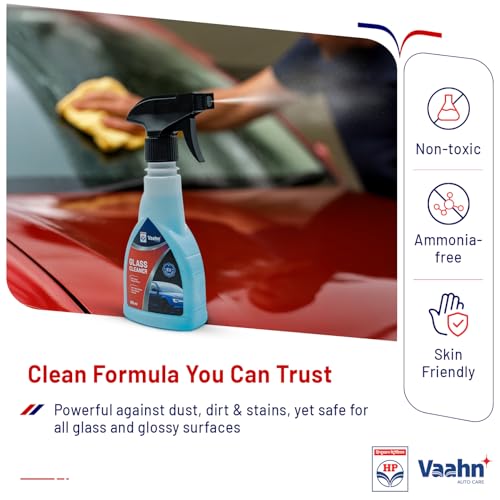 Image of HP Vaahn Car Glass Cleaner - 250 Ml | Anti-Fog Spray for Car Windshield & Mirror Cleaner | Streak-Free Shine | Dirt & Grime Removal | Crystal Clear Visibility in All Weather | Glass Cleaning Spray