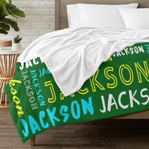 Personalized Name Blanket Customized Baby Blankets for Girls Boys Adults Monogrammed Blankets and Throws Christmas Birthday Mothers Fathers Valentines Day Gift