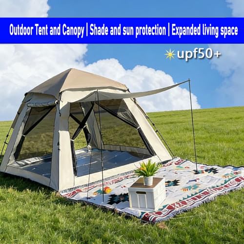 Carpa instantánea para camping con toldo y protección solar miniatura 2